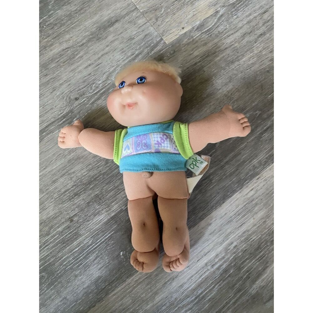 Vintage 1996 Cabbage Patch Kid Triplet  blonde Boy Doll Mattel Small 8"